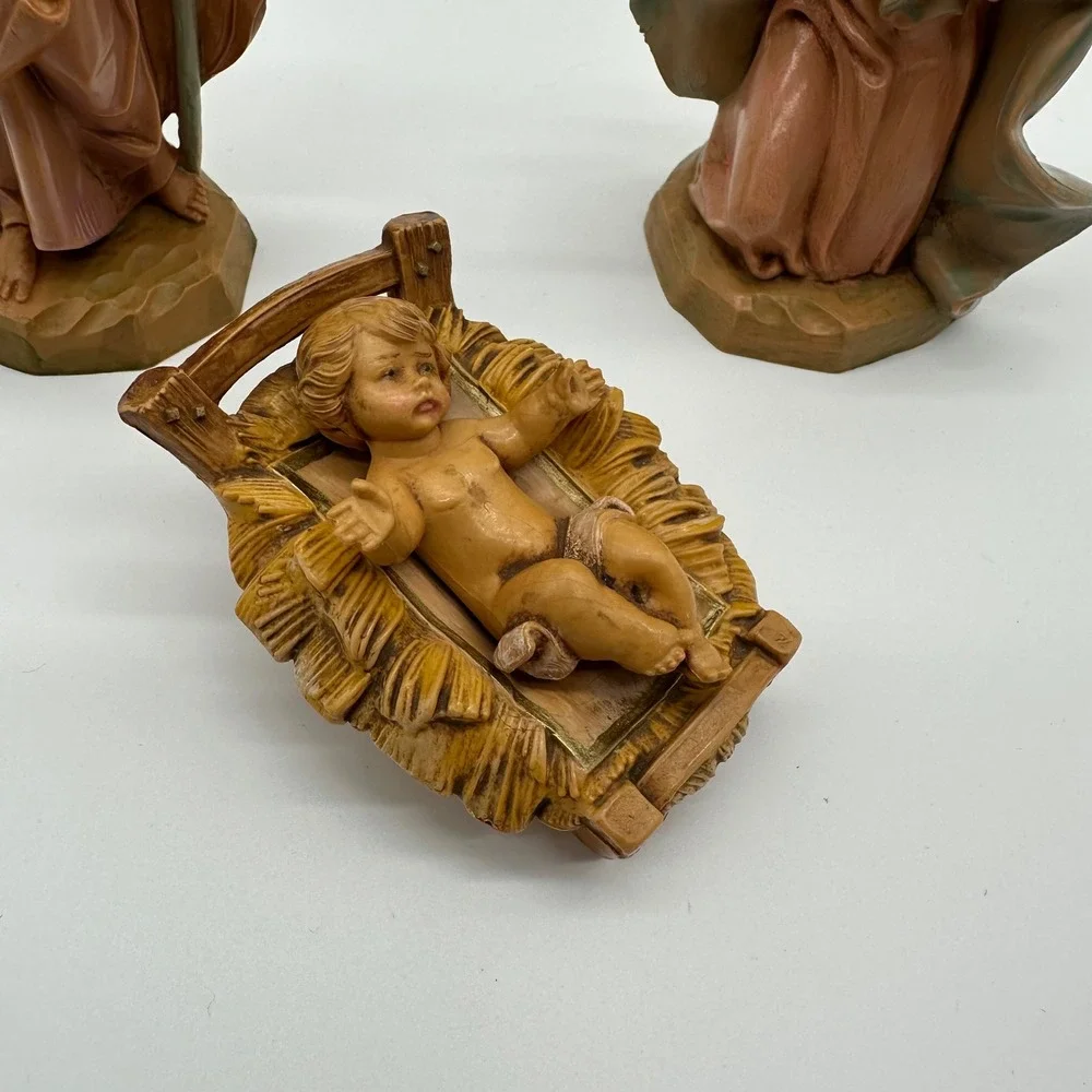 Vintage 1991 Fontanini Depose Italy Nativity Holy Family 4 Piece Set Signed